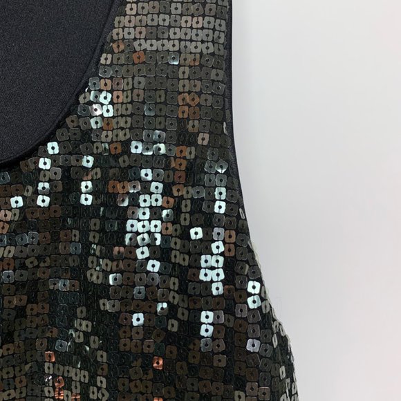 H&M Sequin Scoop Neck Sleeveless Shift‎ Dress - Picture 3 of 8